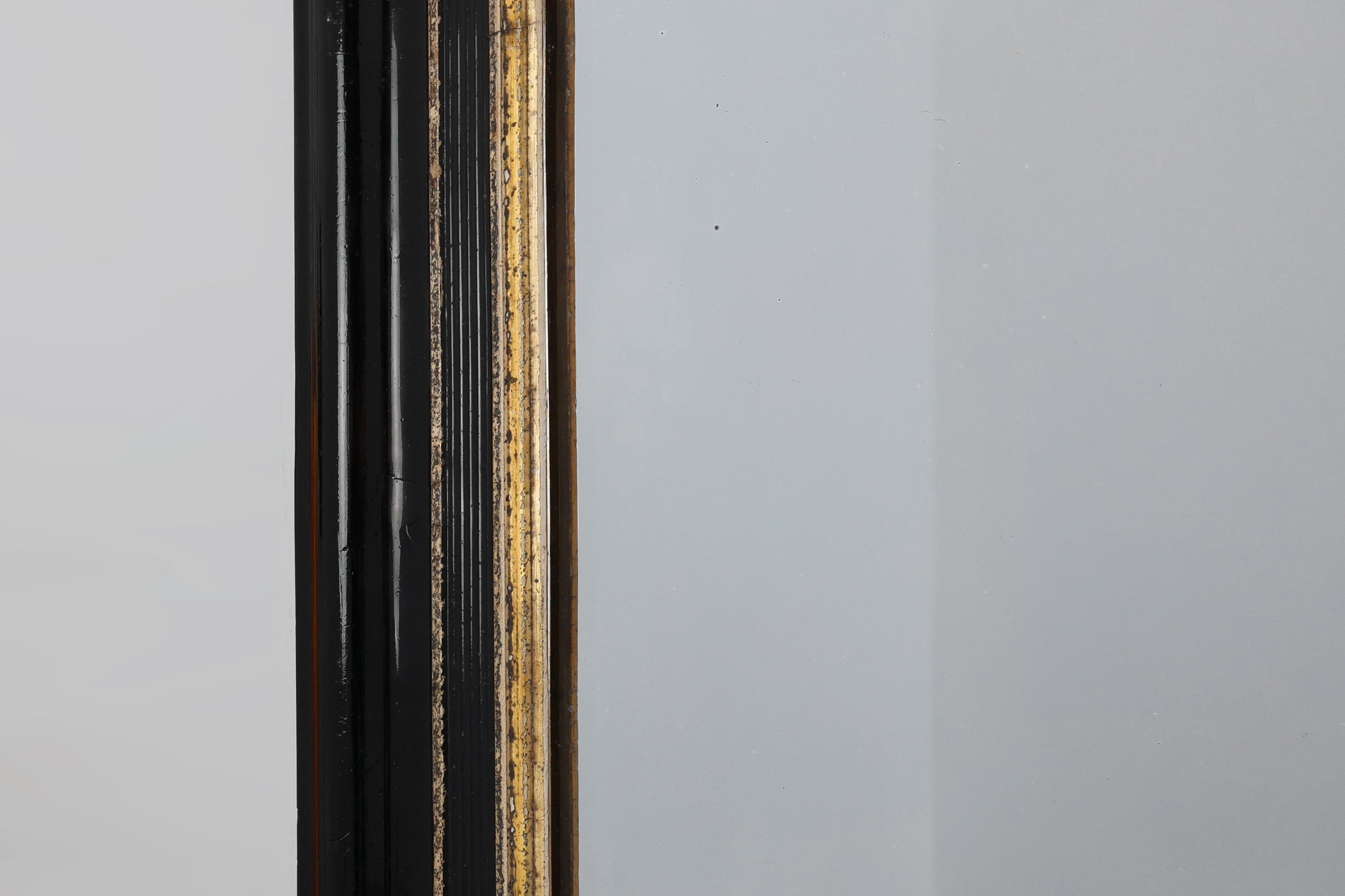 Black laquered and gilted wooden Louis Philippe mirror, France ca. 1850thumbnail